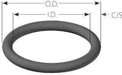 O-108 108 O Ring Seal Buna N; 1/4" ID X 7/16" OD X 3/32" CS Pack of 50